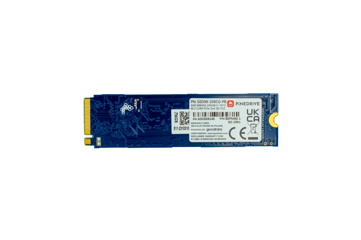 Pinedrive NVMe SSD 256GB (2280)